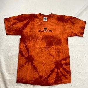 Sutton Sportswear Yellowstone Short Sleeve T Shirt Orange Tie Dye Mens Size S